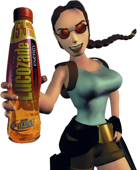 Lara with Lucozade
